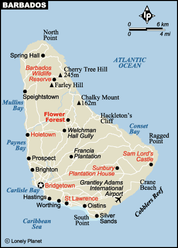 Barbados  on Barbados Map Gif