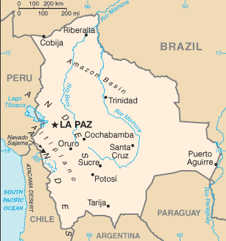 map of Bolivia
