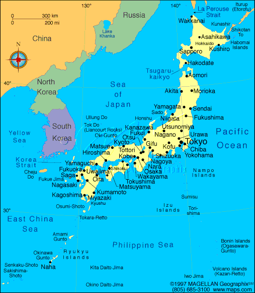 earth map japan