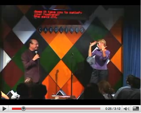 Still of a YoutTube video of an interpreted stand-up comedy routine