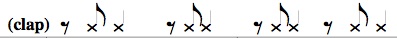 rhythm for clapping is shown